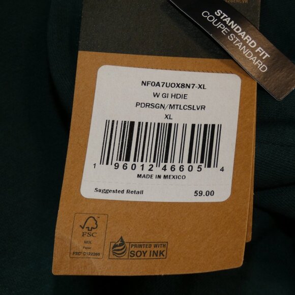 NWT The North Face Ponderosa Green Silver Glacier Hoodie Womens XL - Picture 9 of 9